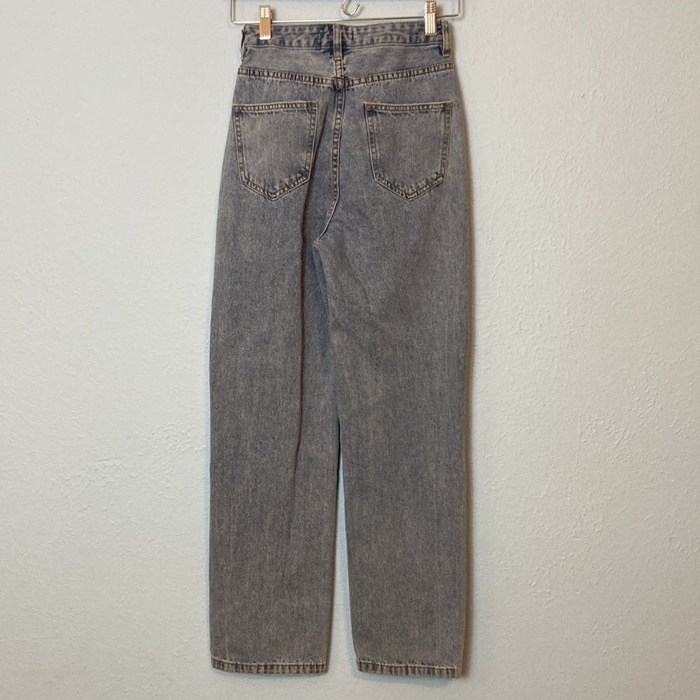 12th Tribe Womens Size S Dylan Light Wash Denim Asymmetrical Cross Over Jeans - Picture 6 of 16